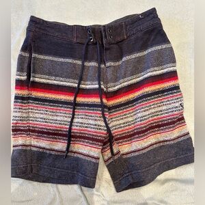 VISSLA Boys Size 24/25 Medium Grey Red & Yellow Striped Swim Trunks